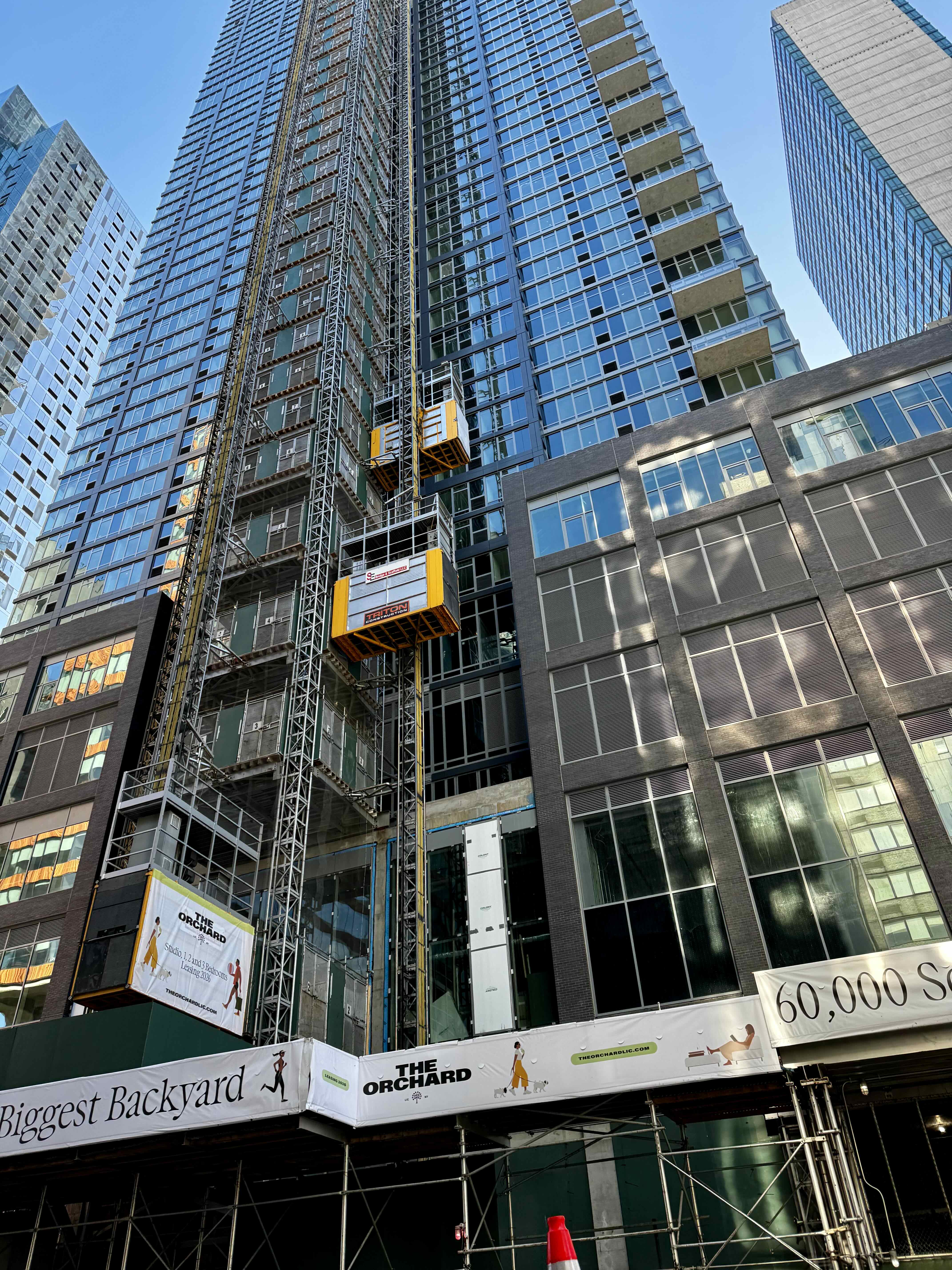 A apartment tower under construction in Long Island City
